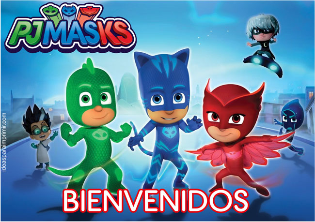 Poster o Cartel de bienvenida Héroes en pijamas