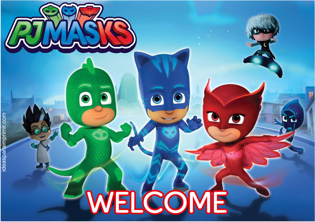 PJ Mask Welcome Sign Poster