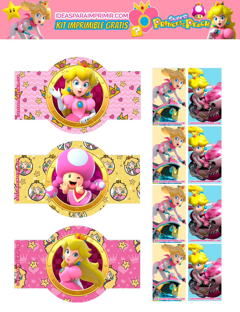 Etiquetas de Princesa Peach Gratis