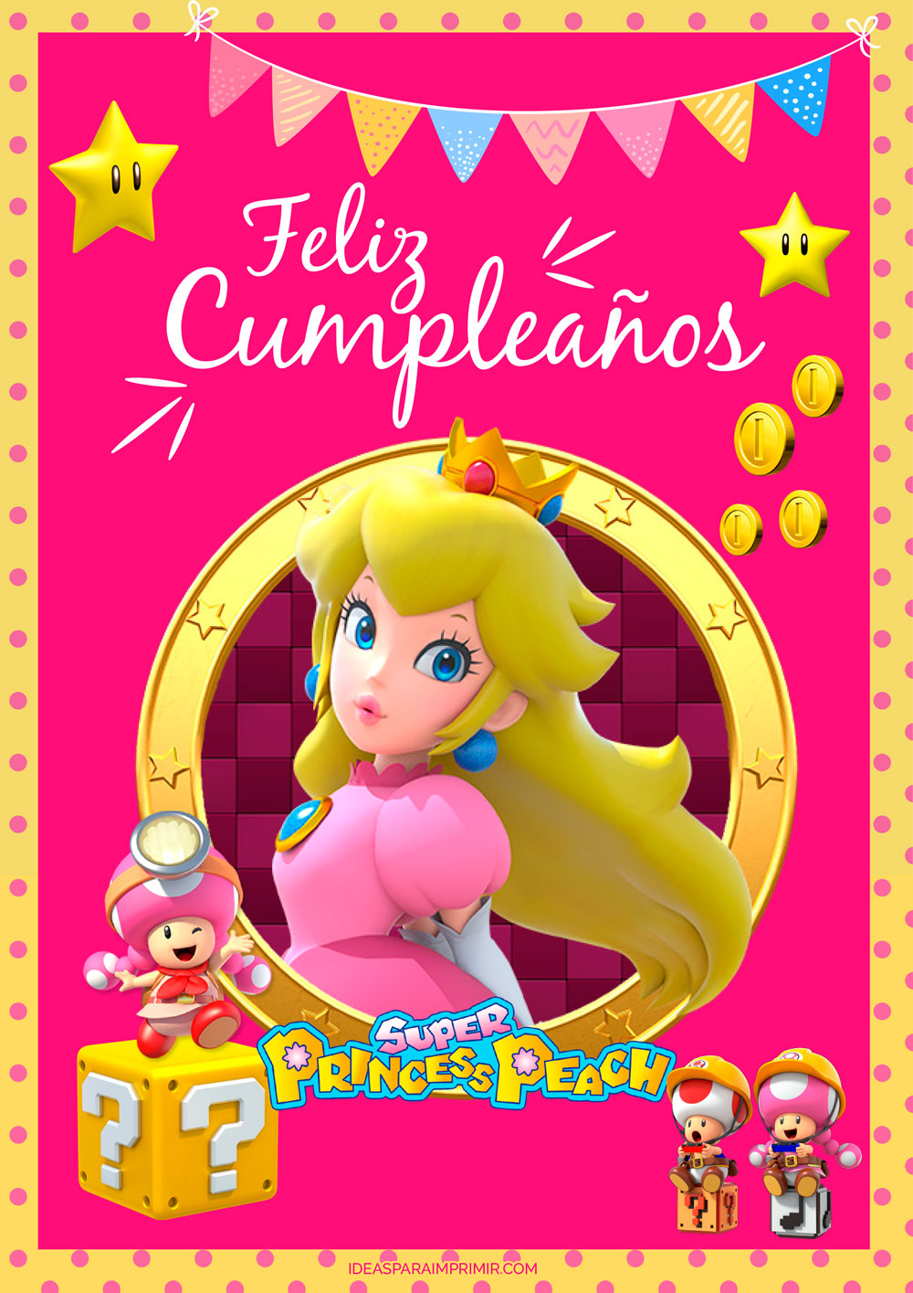 Poster de Feliz Cumpleaños de Princesa Peach