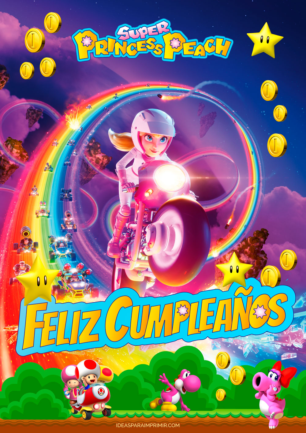 Poster de Feliz Cumpleaños de Princesa Peach
