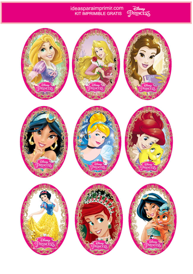 Toppers de Princesas de Disney para cupcakes