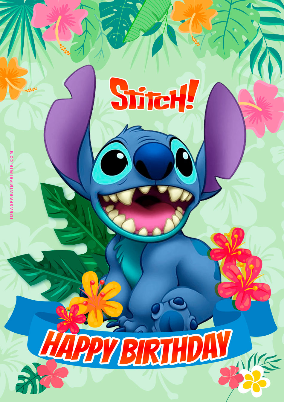 Stitch Happy Birthday Poster
