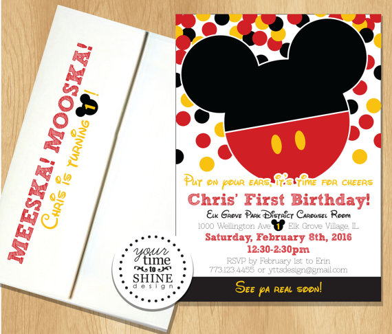 Mickey Mouse Etsy invitations
