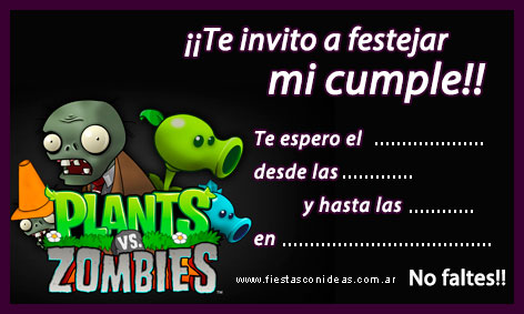 Tarjeta de cumpleaños de Zombies versus plants