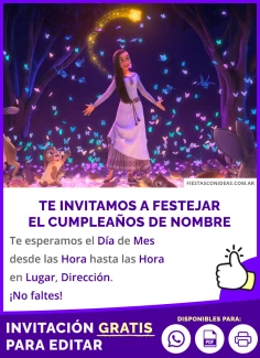 Invitaciones de Wish (Disney)