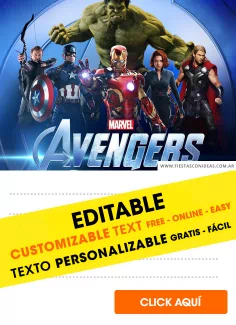 Invitaciones de Avengers