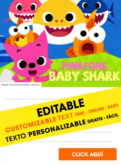 Invitaciones de Baby Shark