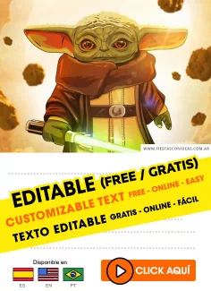 Invitaciones de Baby Yoda