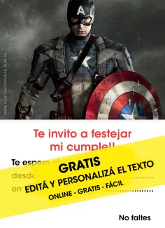 Invitaciones de Capitán América