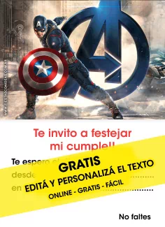 Invitaciones de Capitán América