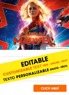 Invitaciones de Capitana Marvel