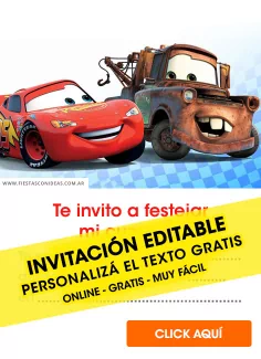 Invitaciones de Cars / Rayo McQueen