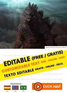 Invitaciones de Godzilla