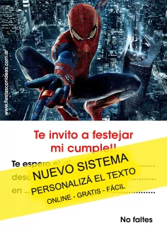 Invitaciones de Spiderman