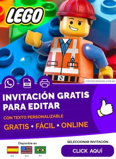 Invitaciones de Lego