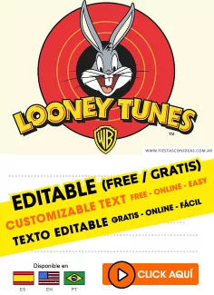 Invitaciones de Looney Tunes