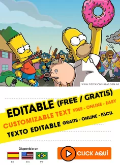 Invitaciones de Los Simpsons