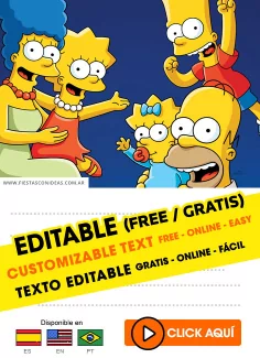 Invitaciones de Los Simpsons