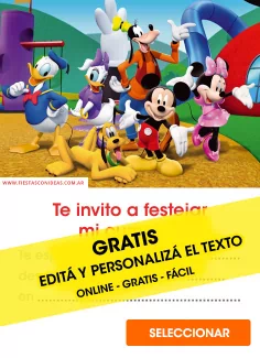 Invitaciones de Mickey Mouse