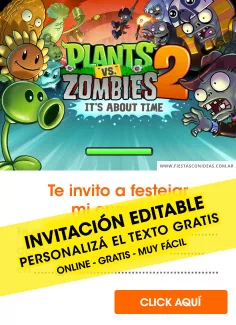 Invitaciones de Plants Vs Zombies