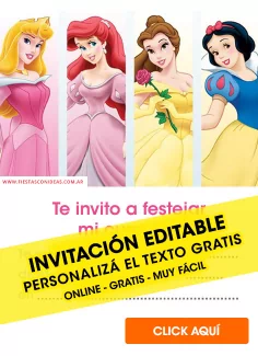Invitaciones de Princesas de Disney