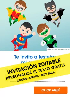 Invitaciones de Superhéroes infantiles
