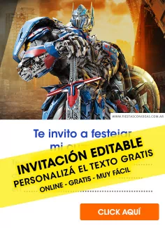 Invitaciones de Transformers