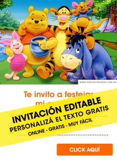 Invitaciones de Winnie Pooh