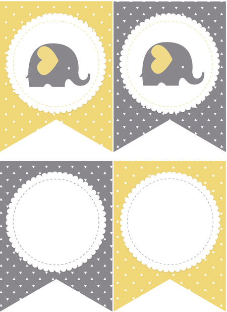 KIT para imprimir gratis Baby Shower Elefantito 