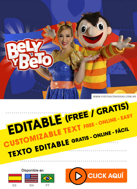  ] INVITACIONES de BELY Y BETO gratis para editar, imprimir o enviar por Whatsapp