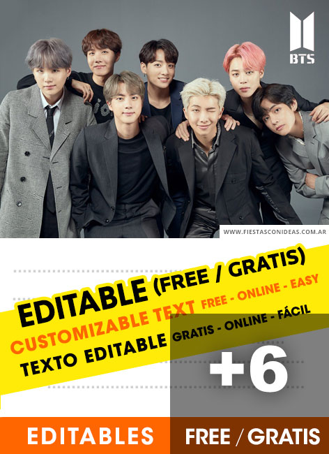  6 Free BTS Birthday Invitations For Edit Customize Print Or Send 
