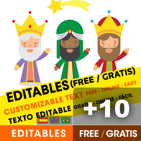 Cartitas de Reyes Magos Editables gratis