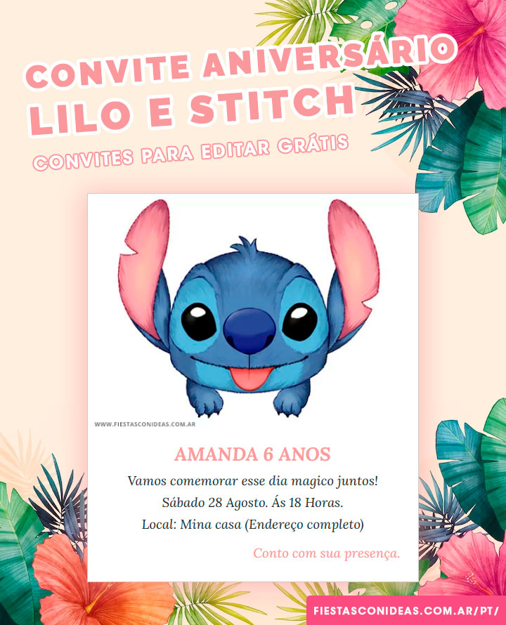 Convites Stitch convites