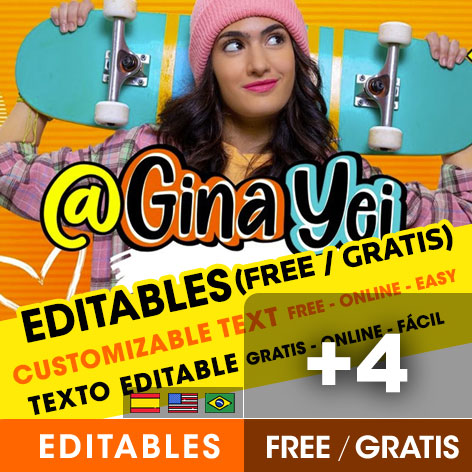 [+4] Free GINA YEI birthday invitations for edit, customize, print or send via Whatsapp