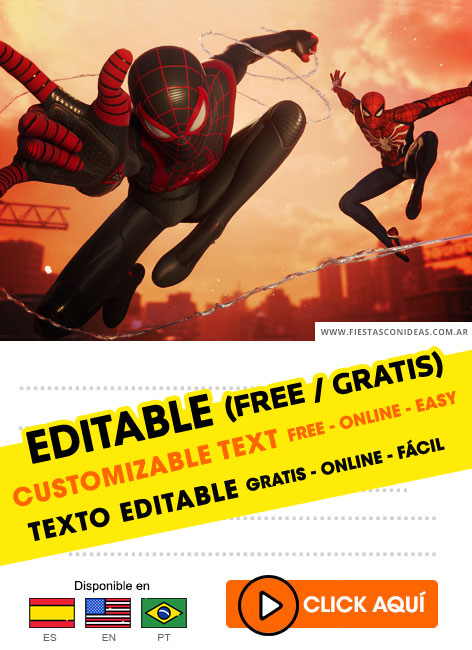 Convite do Homem aranha para editar e imprimir grátis - Festa Free
