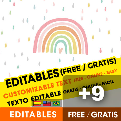 [+9] Free WATERCOLOR PASTEL RAINBOW birthday invitations for edit, customize, print or send via Whatsapp