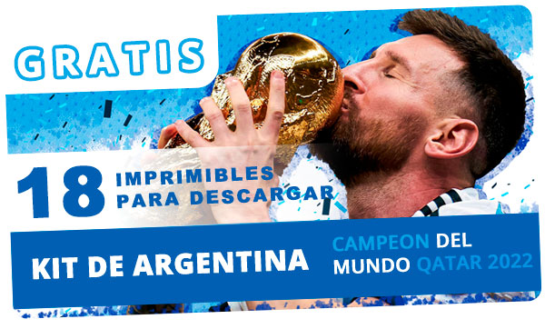 Kit y Candy Bar de Argentina Campeón del Mundo para imprimir ¡Gratis!