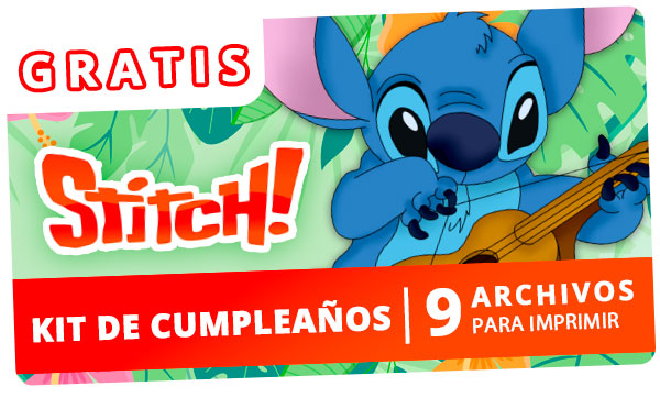 Kits imprimibles gratis de Cumpleaños de Stitch
