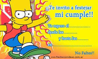 Invitación de los Simpson para imprimir