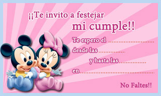 Tarjeta de cumpleaños de Mickey y Minnie
