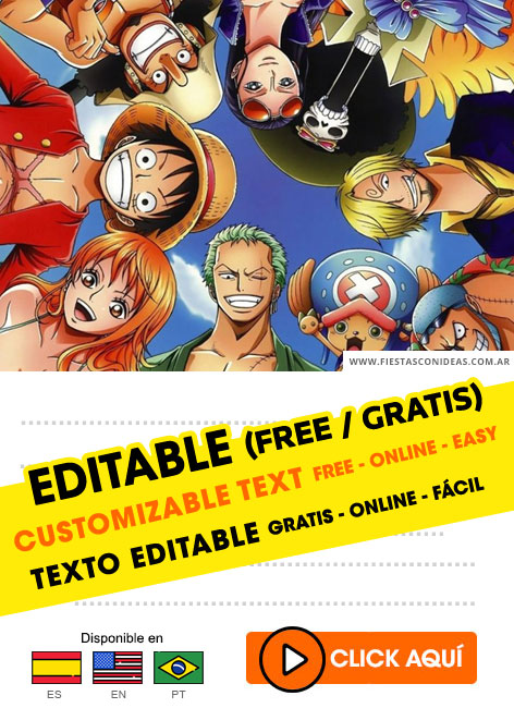 Convite Animado Aniversário Zoro One Piece