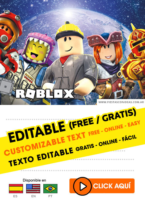 Convite aniversário Roblox - Edite grátis com nosso editor online