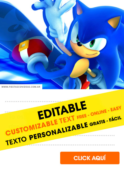 Convite de aniversário Sonic para preencher, baixe grátis convites para  editar…
