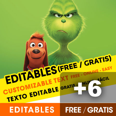 [+6] Free THE GRINCH birthday invitations for edit, customize, print or send via Whatsapp