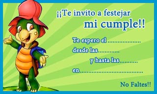 Tarjeta de cumpleaños de la Tortuga Manuelita