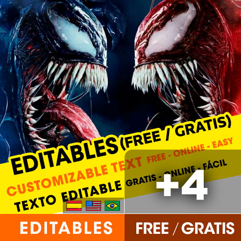 4 Convites de aniversário Venom para editar grátis (WhatsApp e Imprimir)